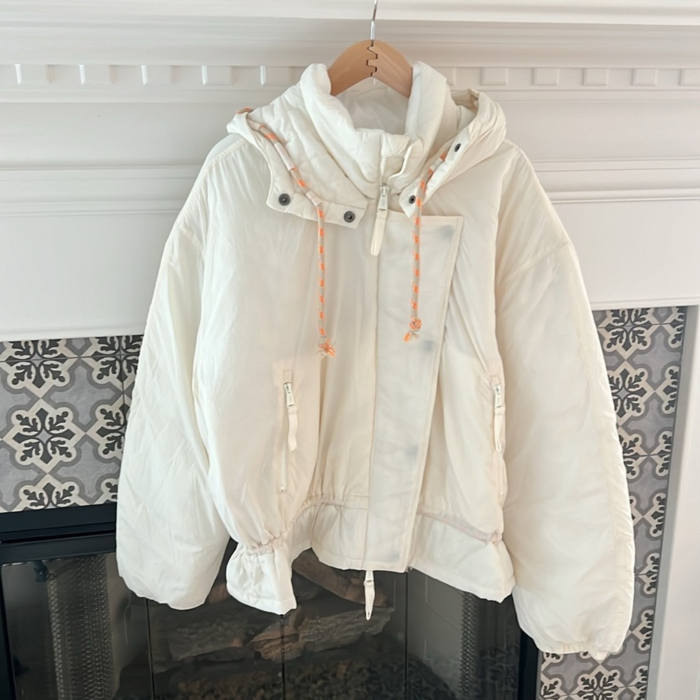 NWOT Free People Movement Cares Round And Round Puffer Jacket Ivory Brushed Sail - Picture 4 of 9